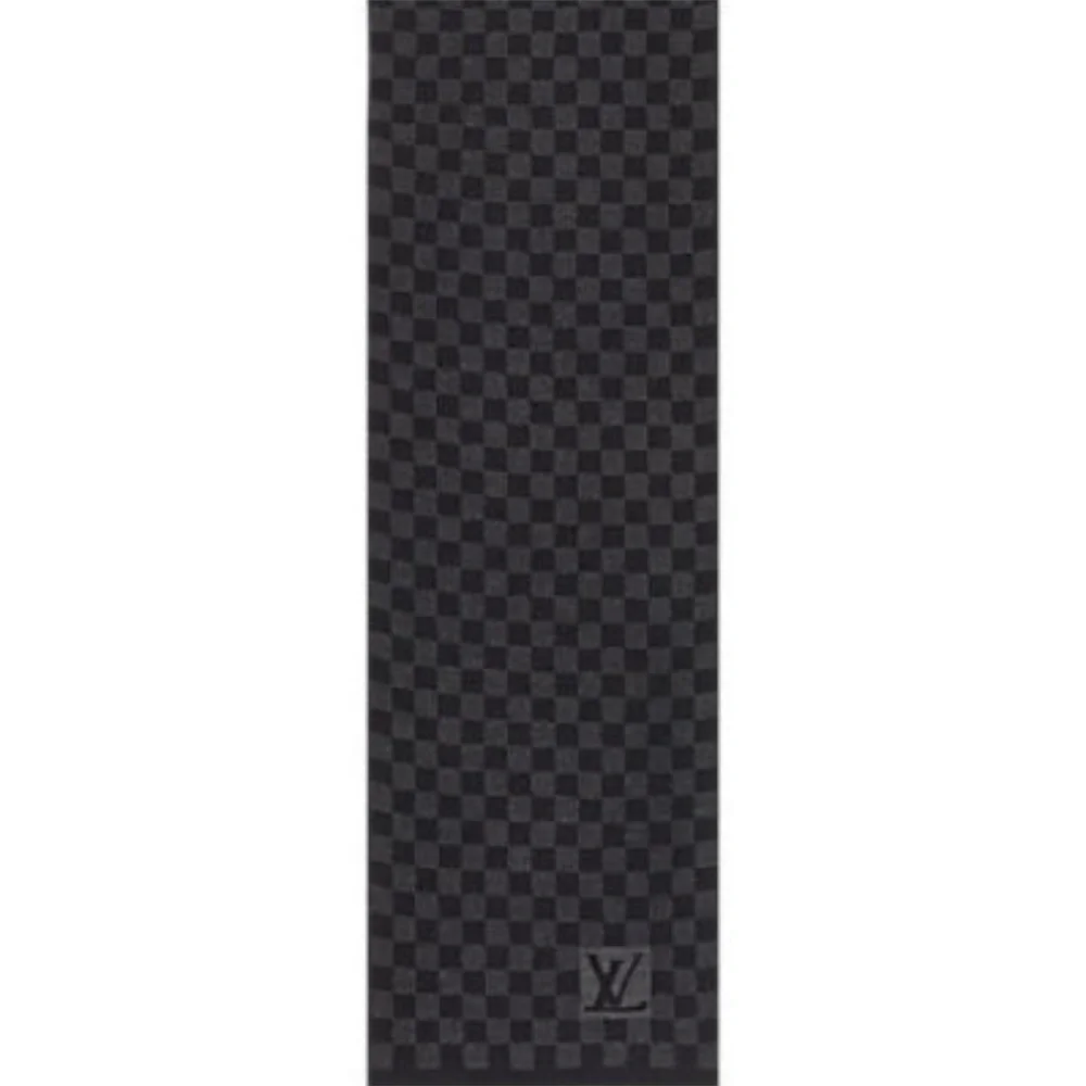 New Louis Vuitton Scarf Damier Wool Black Gray Scarf Wrap - Picture 7 of 9